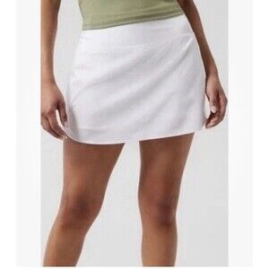 Athleta Size Large White Run With It 14” Skort Athleisure Tennis Golf Pickleball
